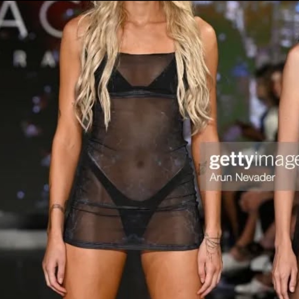 Sheer Black Mesh Cover-Up